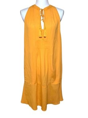 Lovestitch Tassel Tie Sleeveless Midi Dress Medium Orange NWT